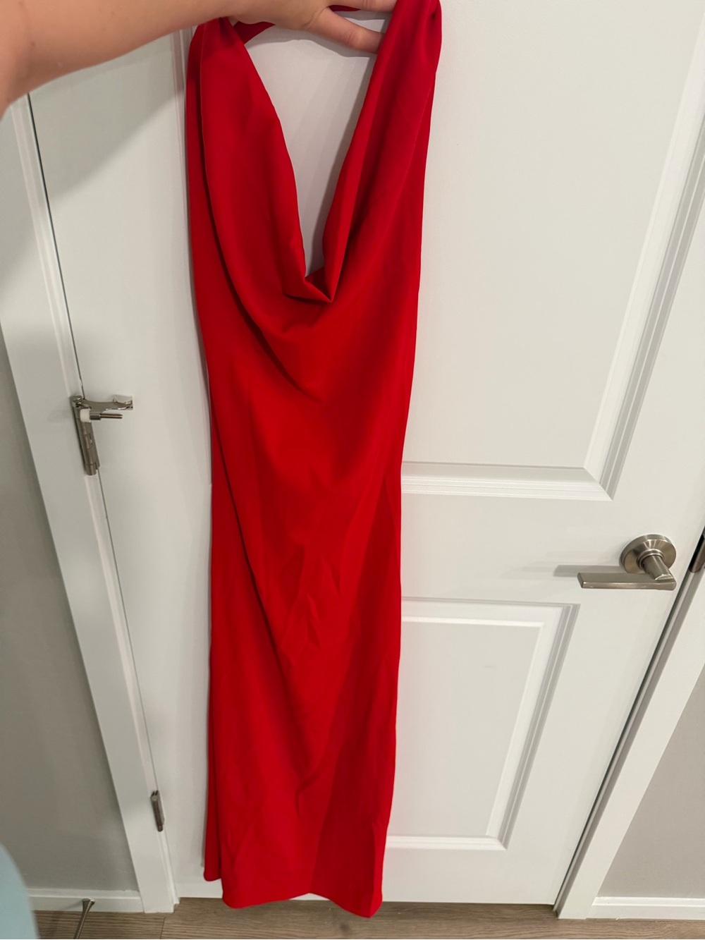 Zara Red Draped Evening Gown